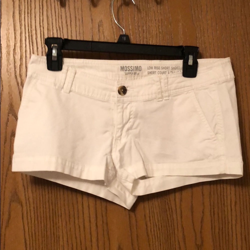 White low rise short shorts